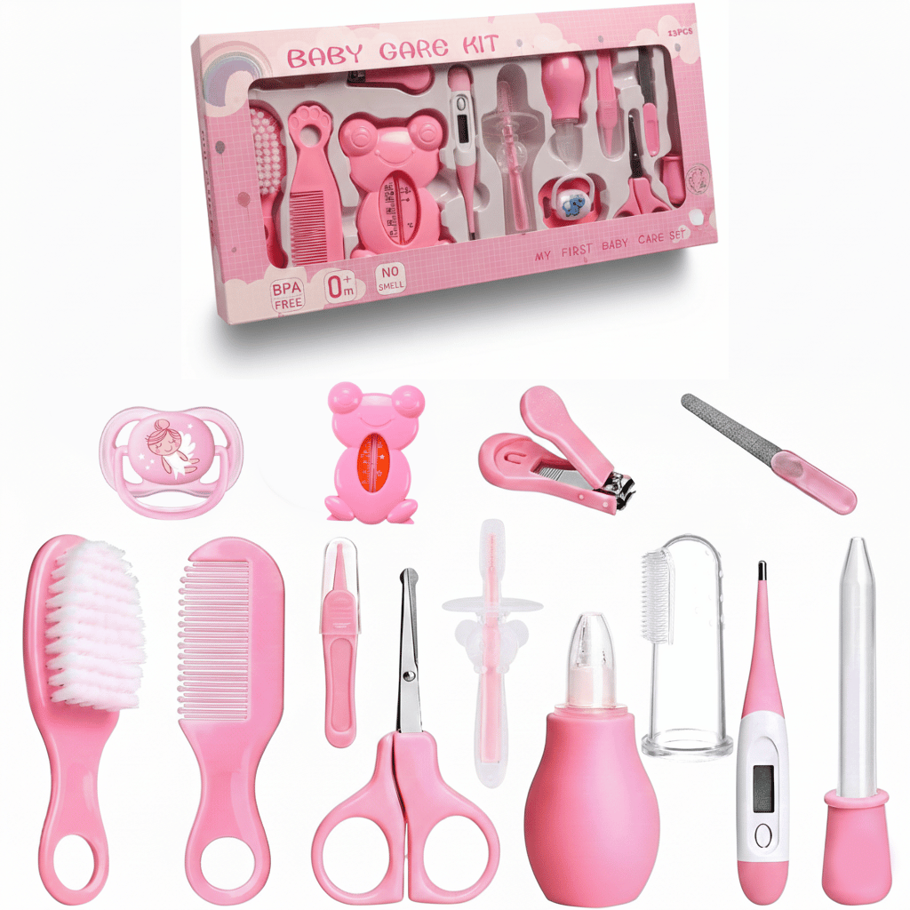 Premium 13-in-1 Newborn & Infant Grooming Kit - Complete Baby Care Essentials Set with Digital Thermometer & Aspirator