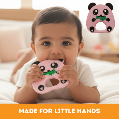 Infant Teether & Newborn Teething Toy | Soft Silicone Panda Steering Wheel for Infants (BPA-Free)