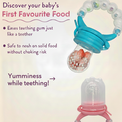 Premium Baby Fruit Feeder Pacifier & Teether (Choosni) - BPA-Free Silicone, Teething Pain Relief for Babies 3+ Months
