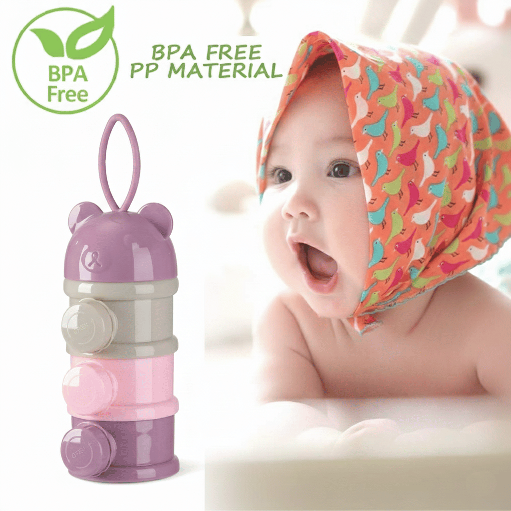 3-Layer Baby Milk Powder Container - Airtight Formula Dispenser & Storage Box for Travel