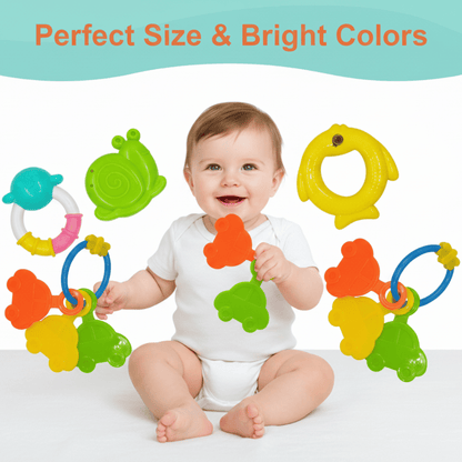 Newborn Baby Toys - Rattle Set for Infants 6 Months & Above - Essential Sound Making Baby Toy Gift Box
