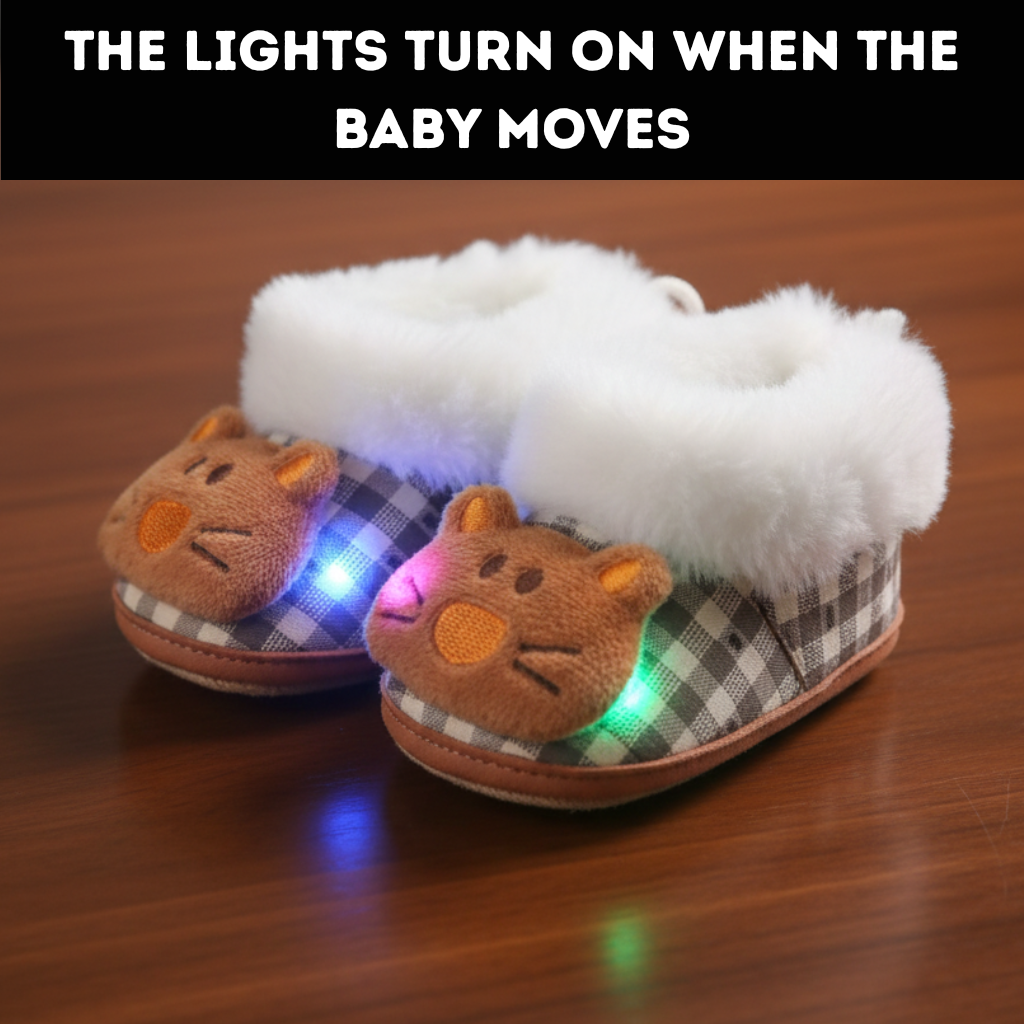 Premium Baby Winter Booties - Adorable 3D Bear Soft Bottom Newborn Infant Shoes (0-12 Months) - Anti-Slip Fleece-Lined Warm Slippers