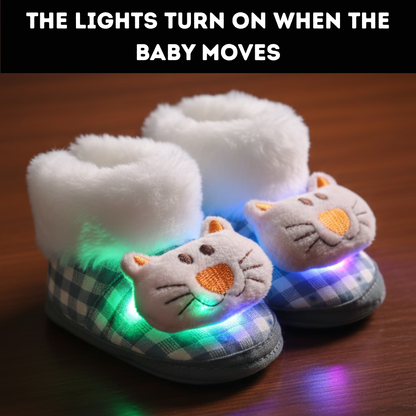 Premium Baby Winter Booties - Adorable 3D Bear Soft Bottom Newborn Infant Shoes (0-12 Months) - Anti-Slip Fleece-Lined Warm Slippers