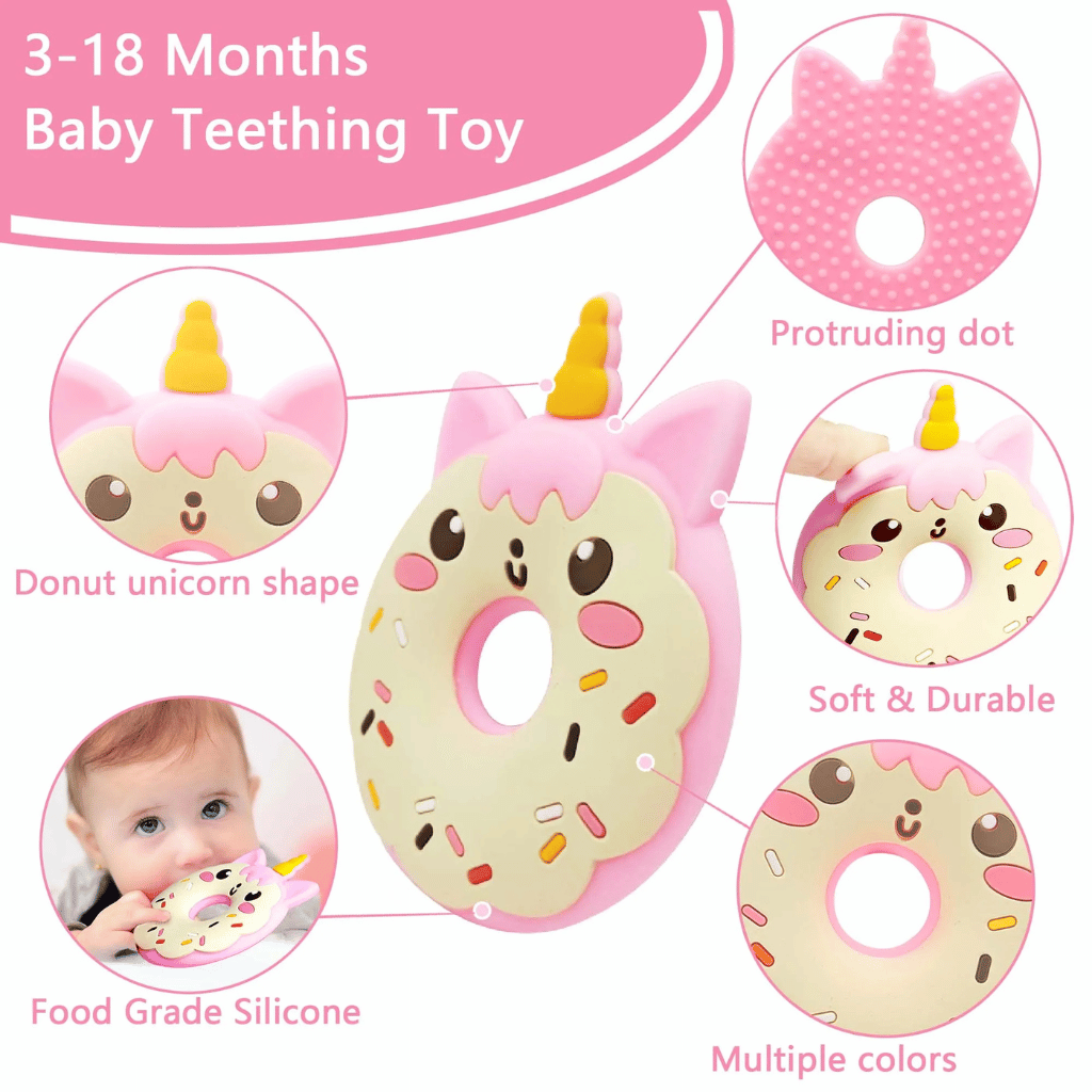 Infant Teether & Newborn Teething Toy | Soft Silicone Panda Steering Wheel for Infants (BPA-Free)