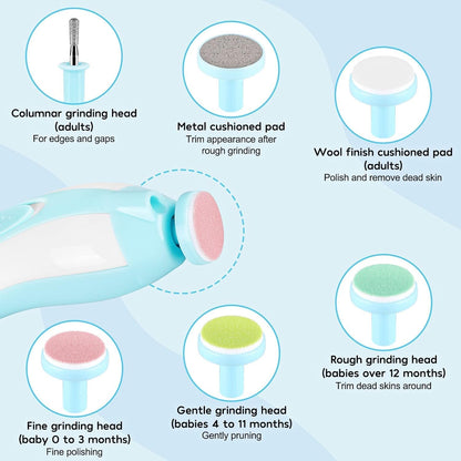 6-in-1 Safe Baby Electric Nail Trimmer & Nail Filer for Newborns to Adults