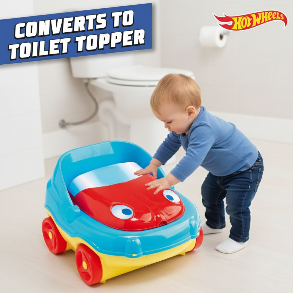 3-in-1 Car Style Baby Potty Trainer with Removable Tray - Durable & Washable Kids Potty Seat (Bachon Ki Potty)