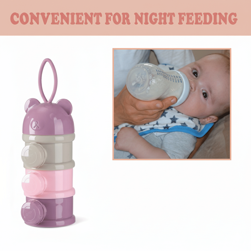 3-Layer Baby Milk Powder Container - Airtight Formula Dispenser & Storage Box for Travel