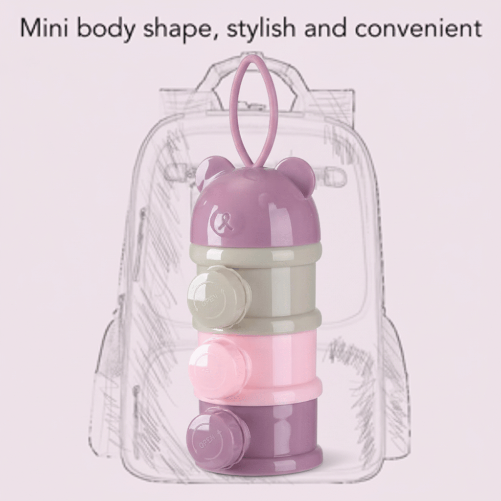 3-Layer Baby Milk Powder Container - Airtight Formula Dispenser & Storage Box for Travel