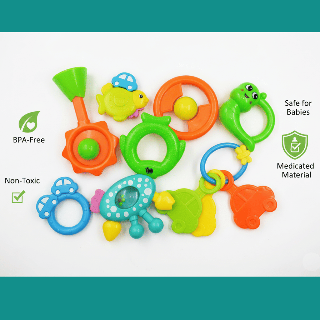Newborn Baby Toys - Rattle Set for Infants 6 Months & Above - Essential Sound Making Baby Toy Gift Box