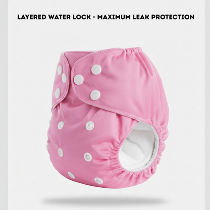 Leak-Proof Reusable Cloth Diapers - Ultra Soft Washable Nappy for Newborns & Infants (Rash-Free)