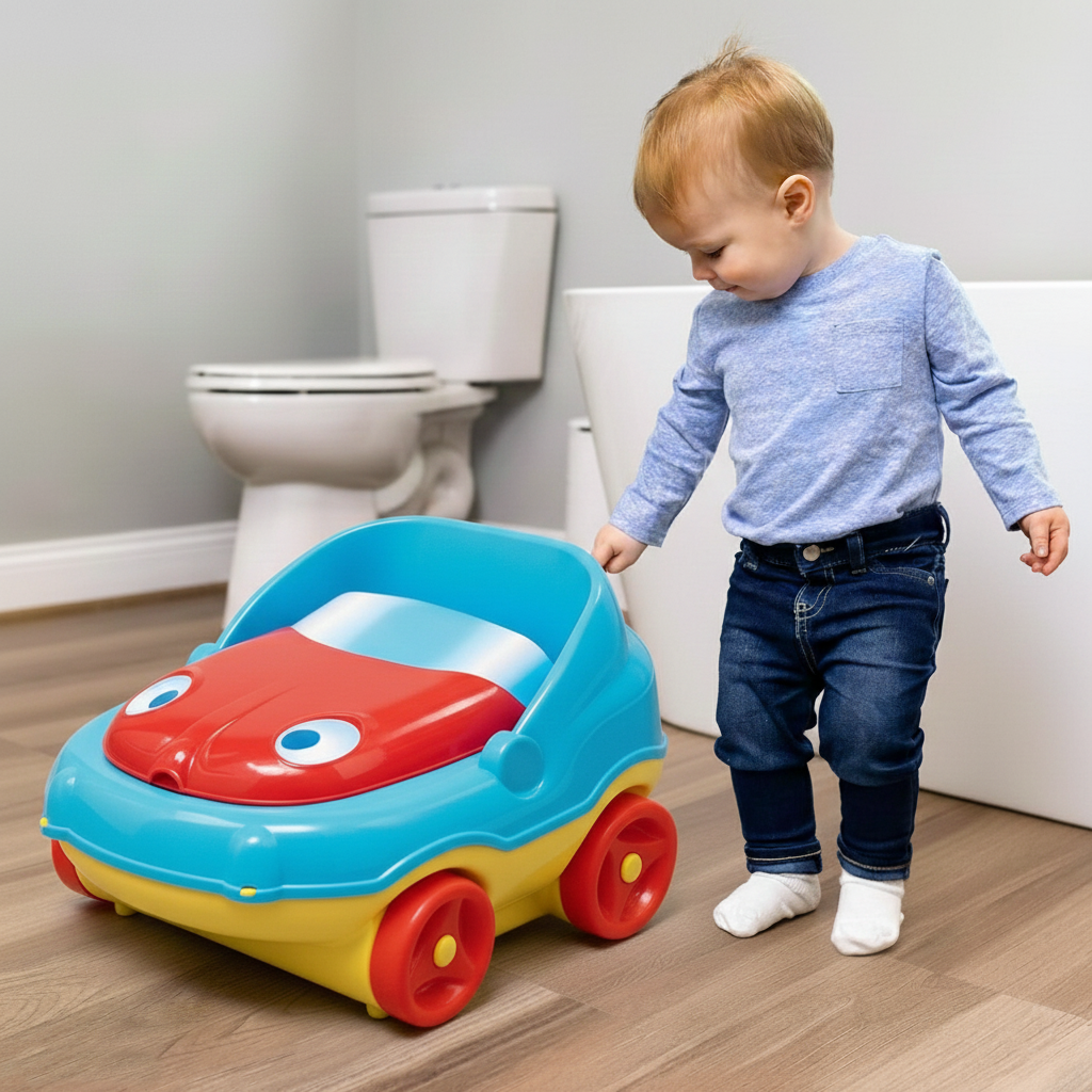 3-in-1 Car Style Baby Potty Trainer with Removable Tray - Durable & Washable Kids Potty Seat (Bachon Ki Potty)