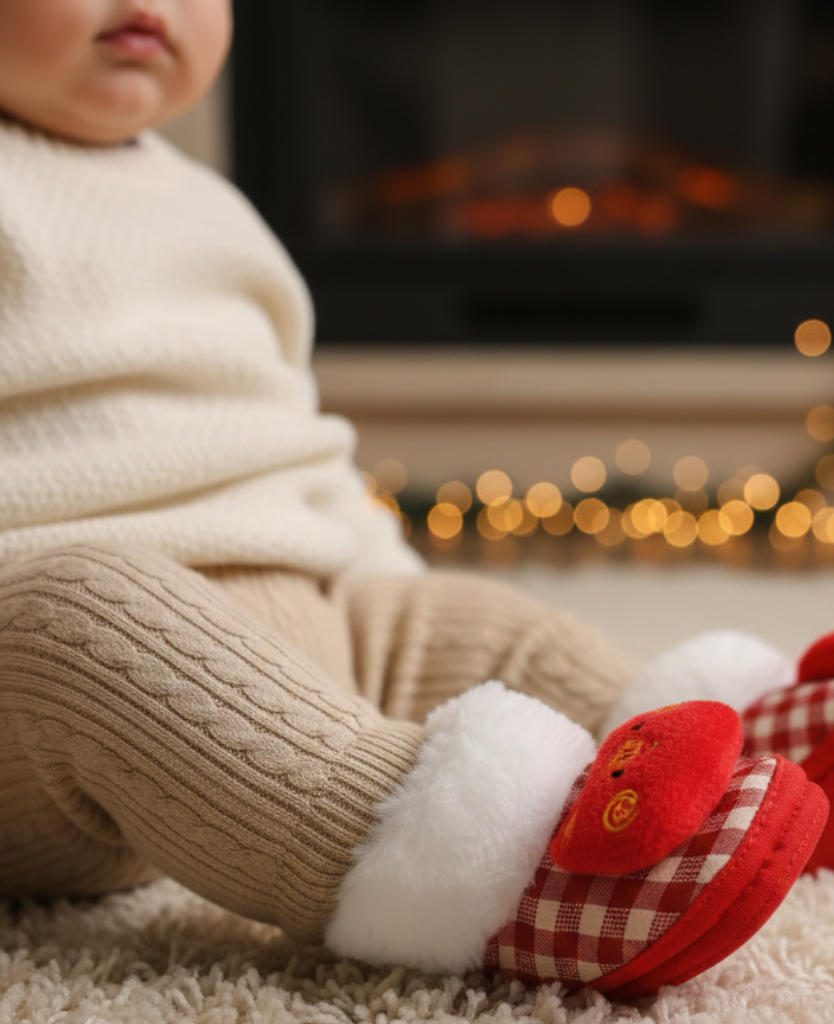 Premium Baby Winter Booties - Adorable 3D Bear Soft Bottom Newborn Infant Shoes (0-12 Months) - Anti-Slip Fleece-Lined Warm Slippers