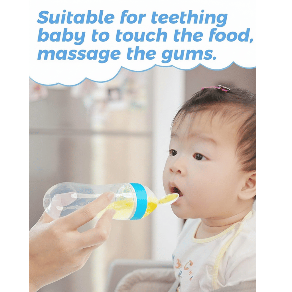 Silicone Spoon Feeder for Infants - Mess-Free Squeeze Bottle Feeding Spoon for Rice Cereal & Purees - BPA-Free Food Grade Silicone