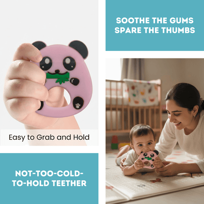 Infant Teether & Newborn Teething Toy | Soft Silicone Panda Steering Wheel for Infants (BPA-Free)