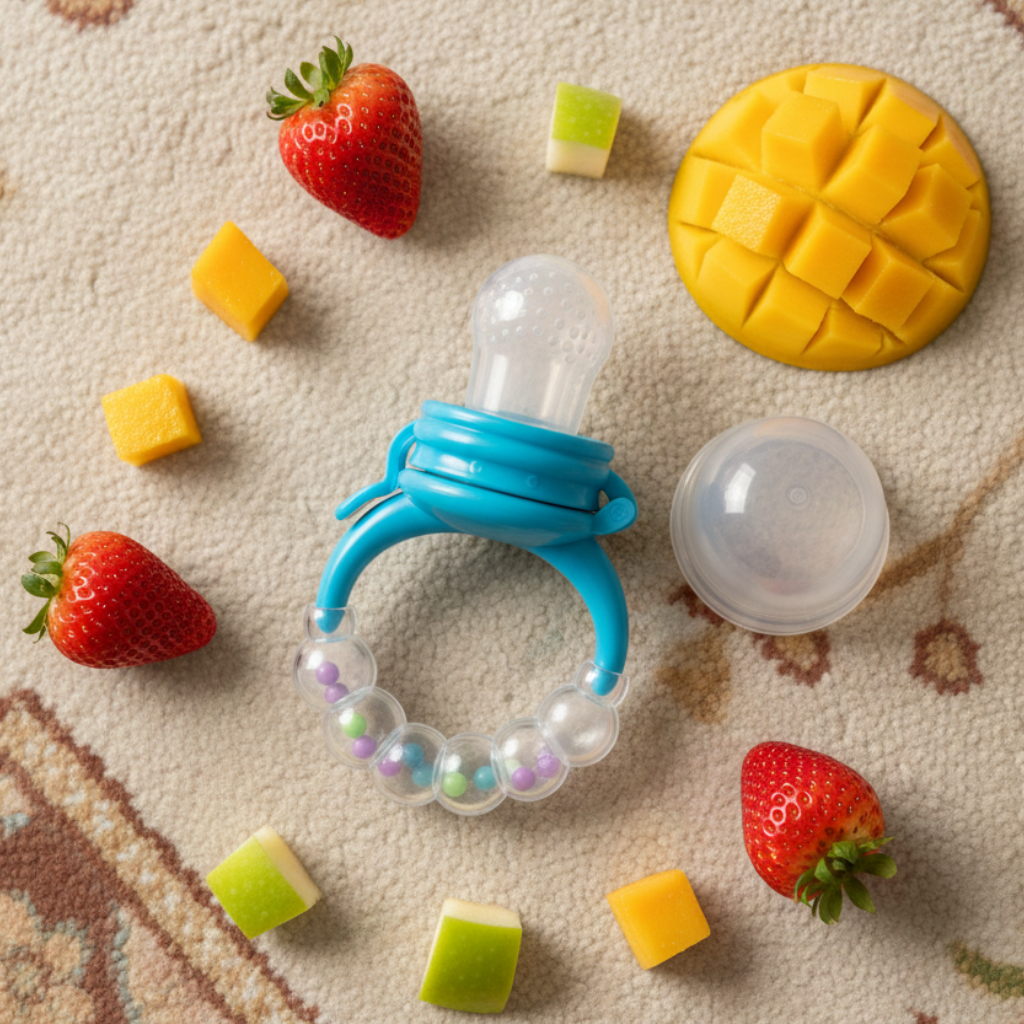 Premium Baby Fruit Feeder Pacifier & Teether (Choosni) - BPA-Free Silicone, Teething Pain Relief for Babies 3+ Months