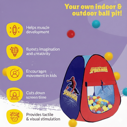 Pop-Up Kids Tent House (Age 1-4) - Foldable Indoor & Outdoor Play Tent