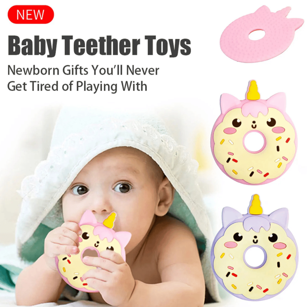 Infant Teether & Newborn Teething Toy | Soft Silicone Panda Steering Wheel for Infants (BPA-Free)