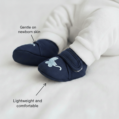 Stay-On Soft Newborn Booties (Pack of 3 Pairs) - 0-3 Months Anti-Slip Infant Crib Shoes