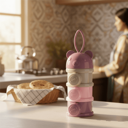 3-Layer Baby Milk Powder Container - Airtight Formula Dispenser & Storage Box for Travel