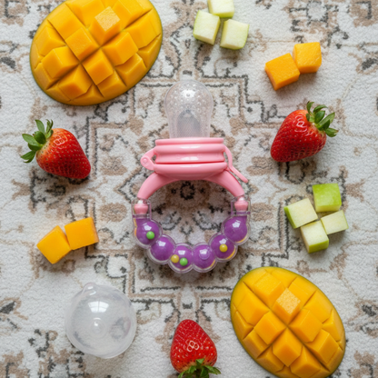 Premium Baby Fruit Feeder Pacifier & Teether (Choosni) - BPA-Free Silicone, Teething Pain Relief for Babies 3+ Months