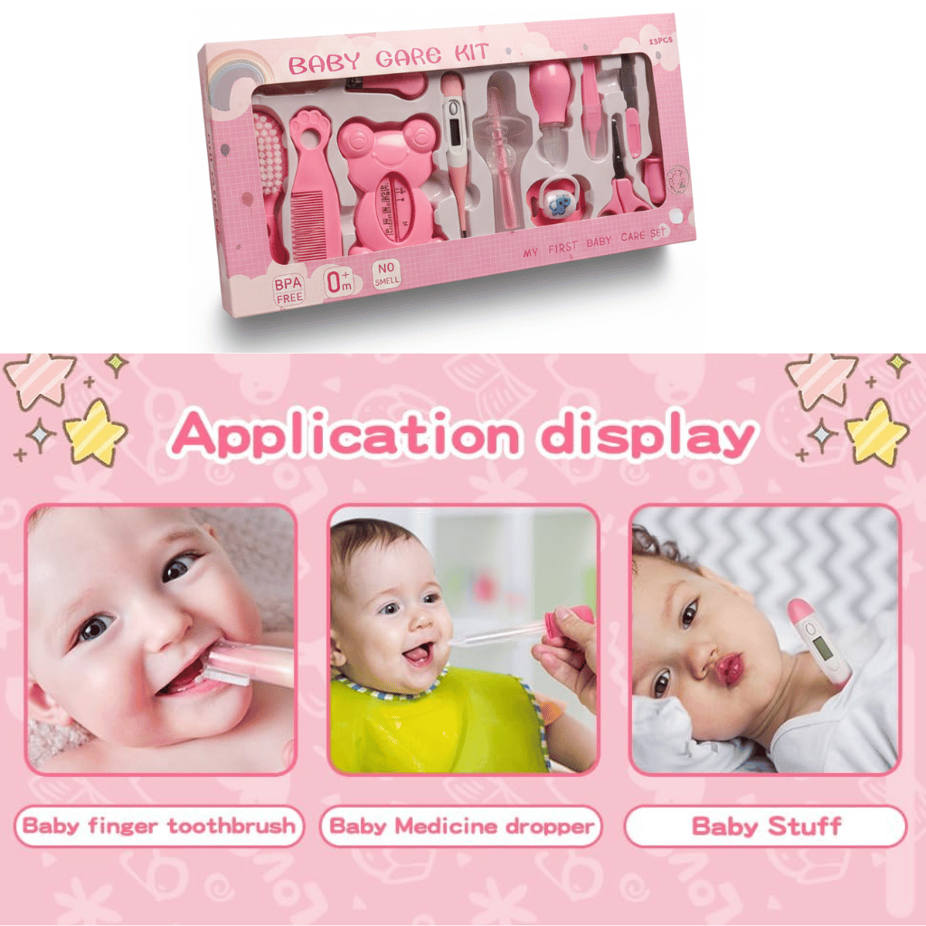 Premium 13-in-1 Newborn & Infant Grooming Kit - Complete Baby Care Essentials Set with Digital Thermometer & Aspirator