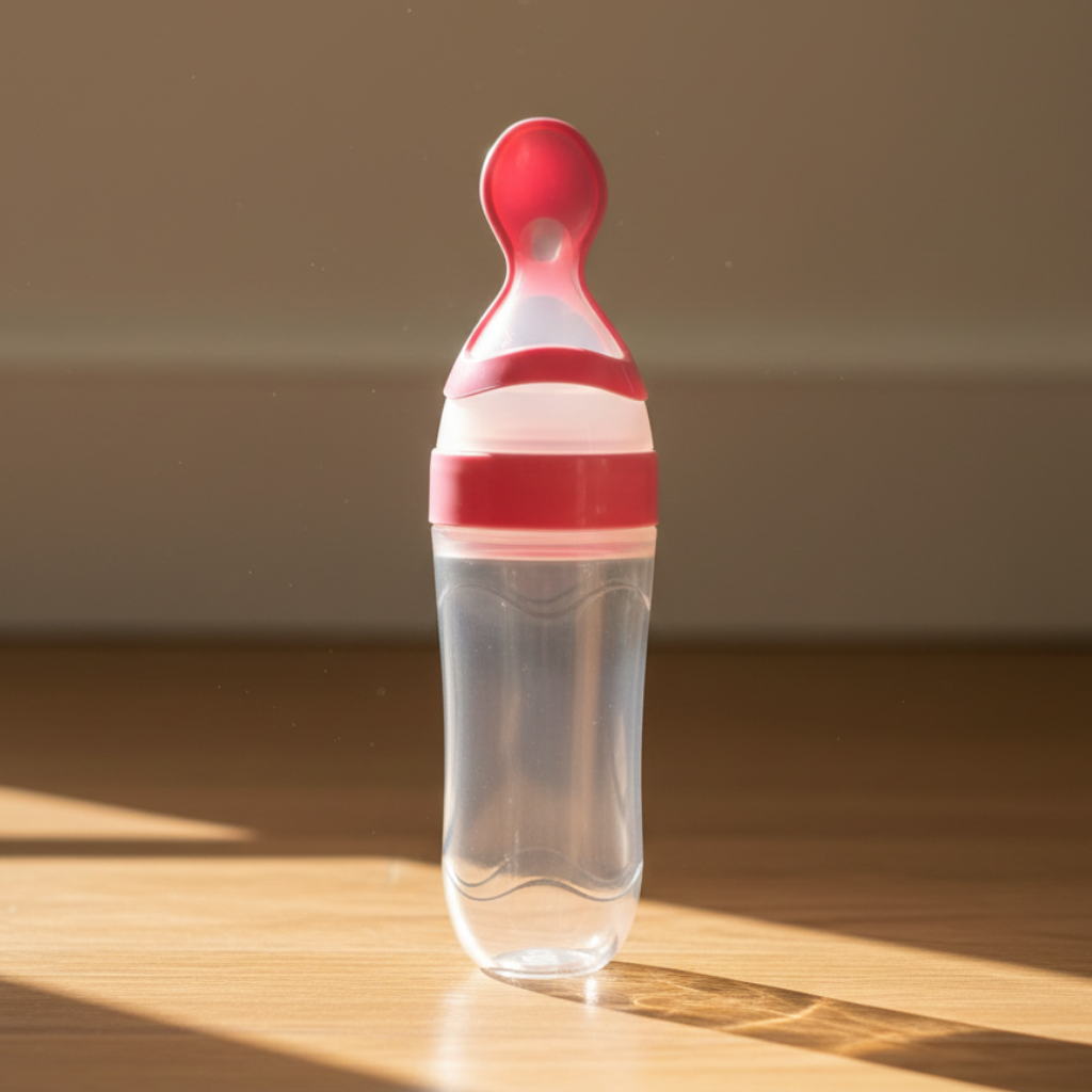 Silicone Spoon Feeder for Infants - Mess-Free Squeeze Bottle Feeding Spoon for Rice Cereal & Purees - BPA-Free Food Grade Silicone