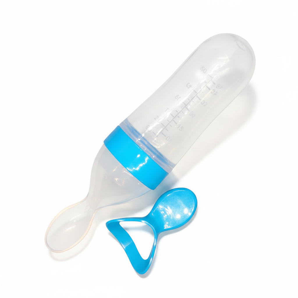 Silicone Spoon Feeder for Infants - Mess-Free Squeeze Bottle Feeding Spoon for Rice Cereal & Purees - BPA-Free Food Grade Silicone