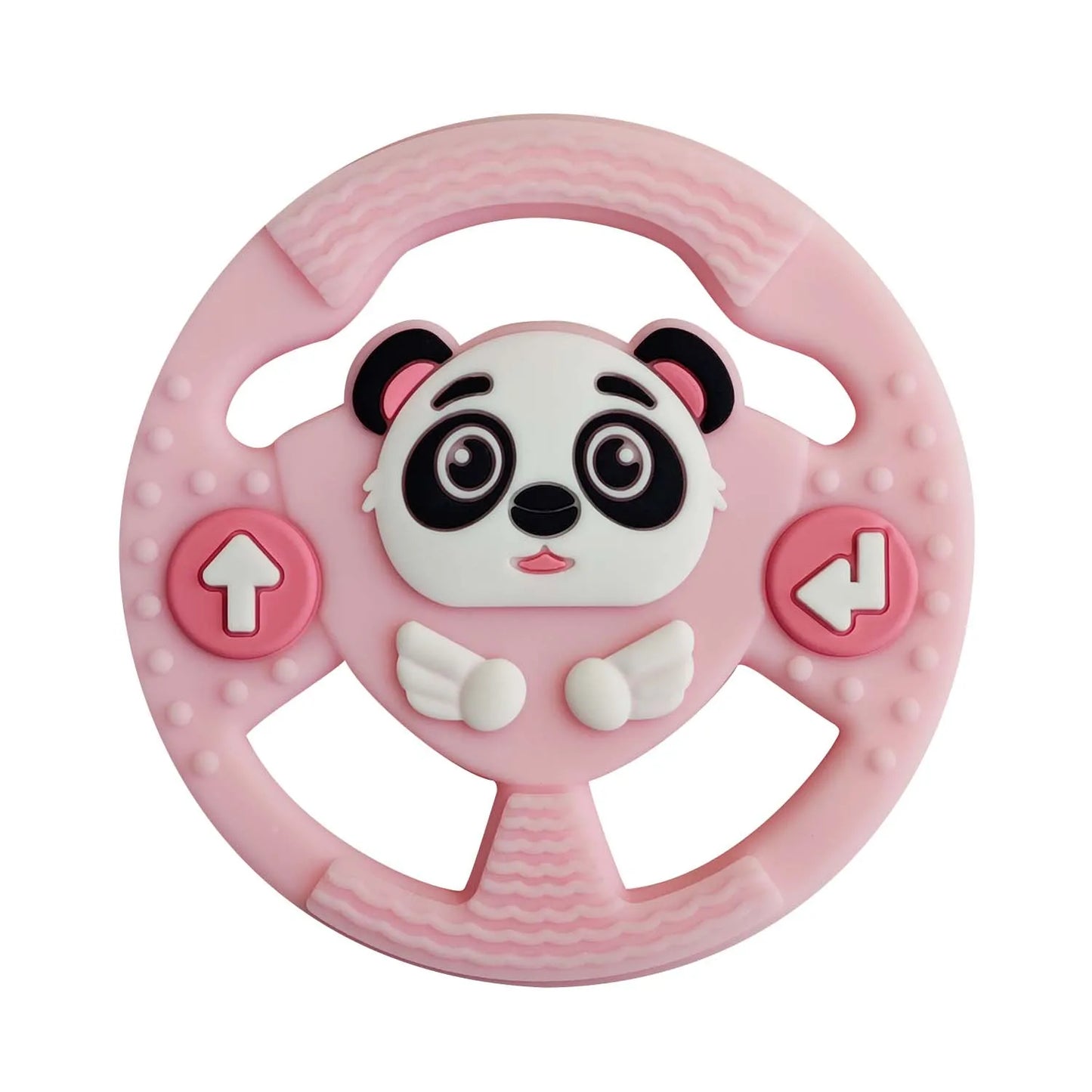 Infant Teether & Newborn Teething Toy | Soft Silicone Panda Steering Wheel for Infants (BPA-Free)